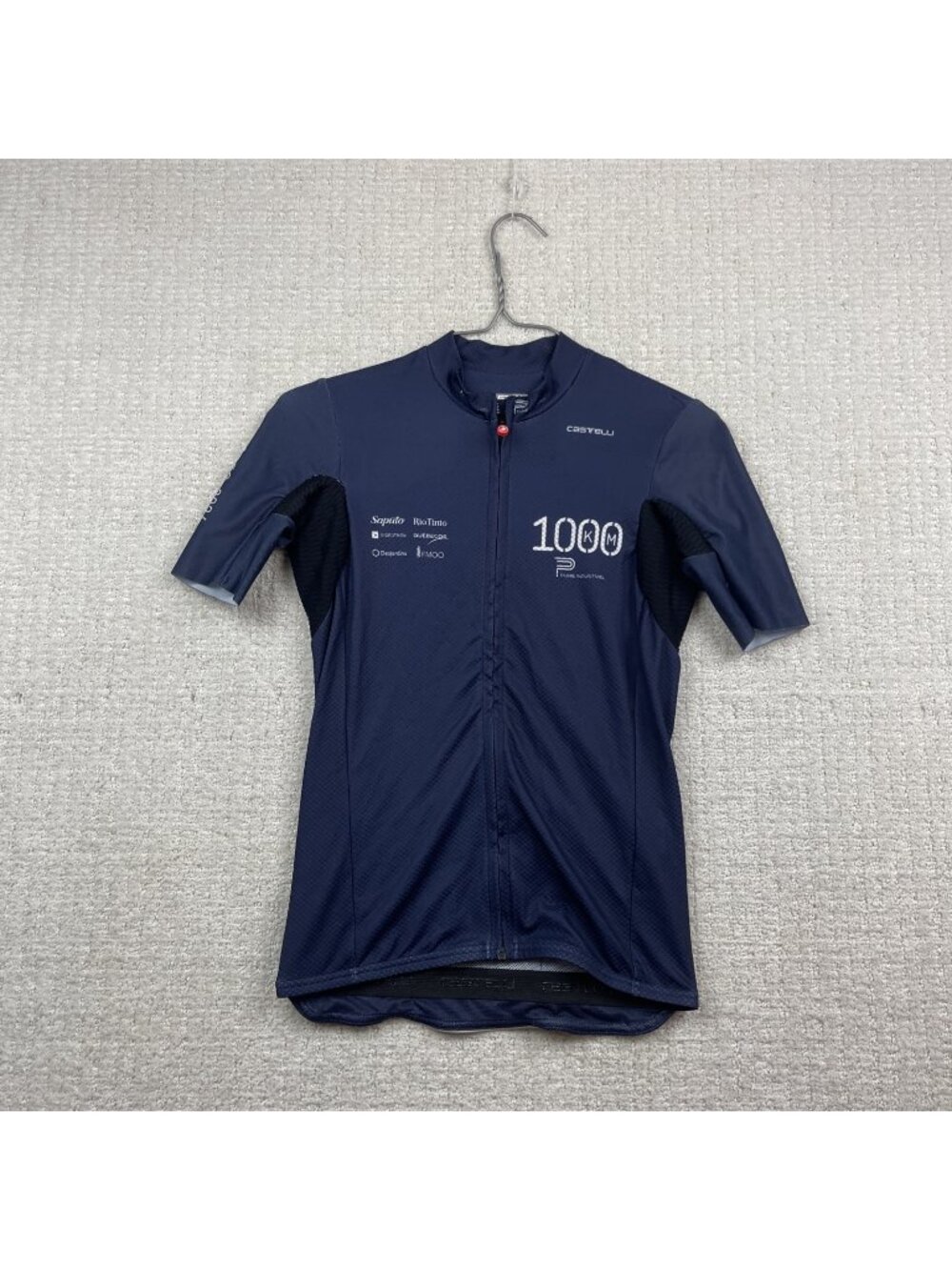 Castelli Dark Blue Cycling Pro Jersey Short Sleeve Full Zip Sz XS Active wear